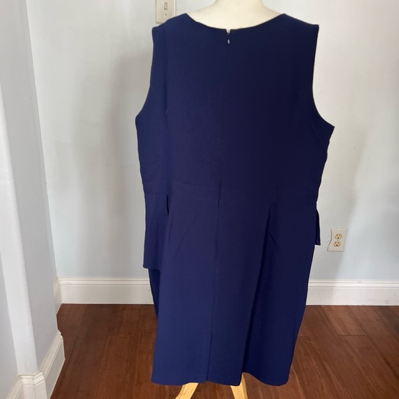 Eliza J Tiered Ruffle Navy Sheath Sleeveless Dress Plus Size 22W - Picture 5 of 16